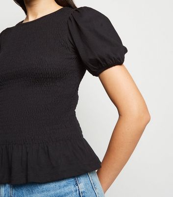 New Look Peplum Hem Poplin Camisa para Mujer